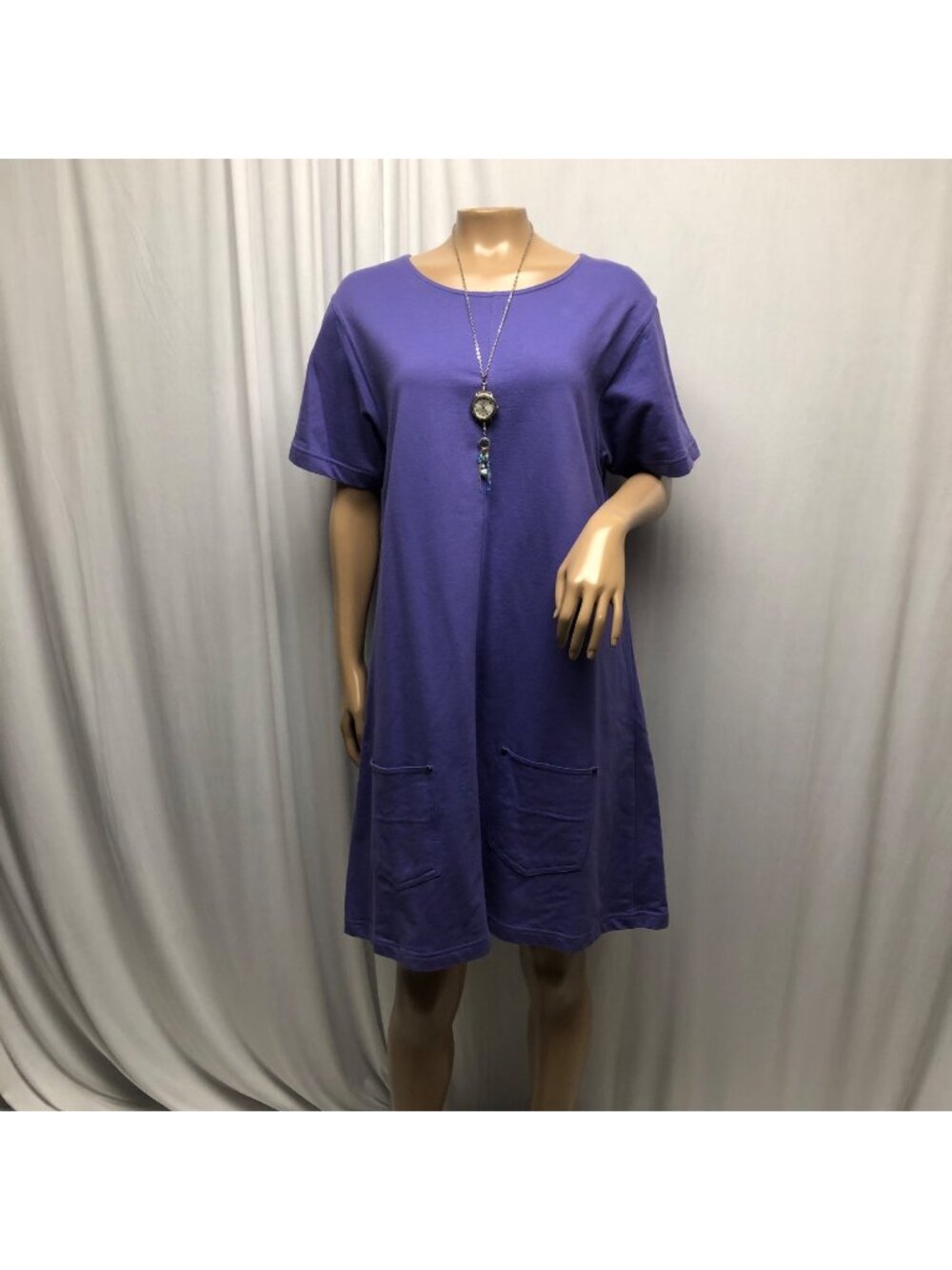 Spa Delicates Purple Sweatshirt Dress Womens Size Medium Pockets Comfy Casual